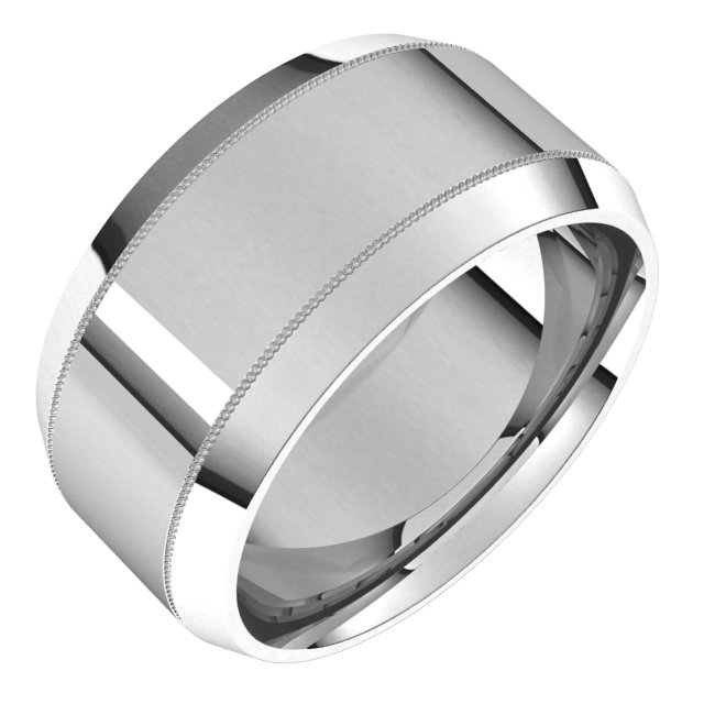 Milgrain Beveled-Edge Comfort-Fit Flat Band