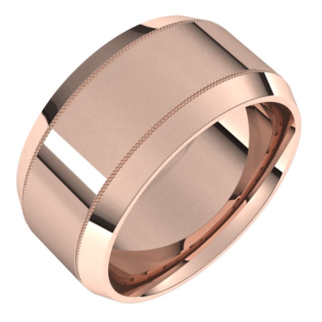 Milgrain Beveled-Edge Comfort-Fit Flat Band