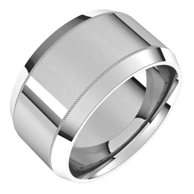 Milgrain Beveled-Edge Comfort-Fit Flat Band