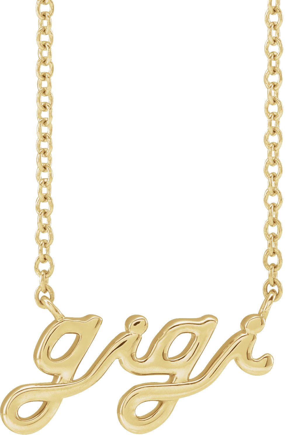 14K Yellow Lowercase Script Gigi 18 inch Necklace Ref 18745679