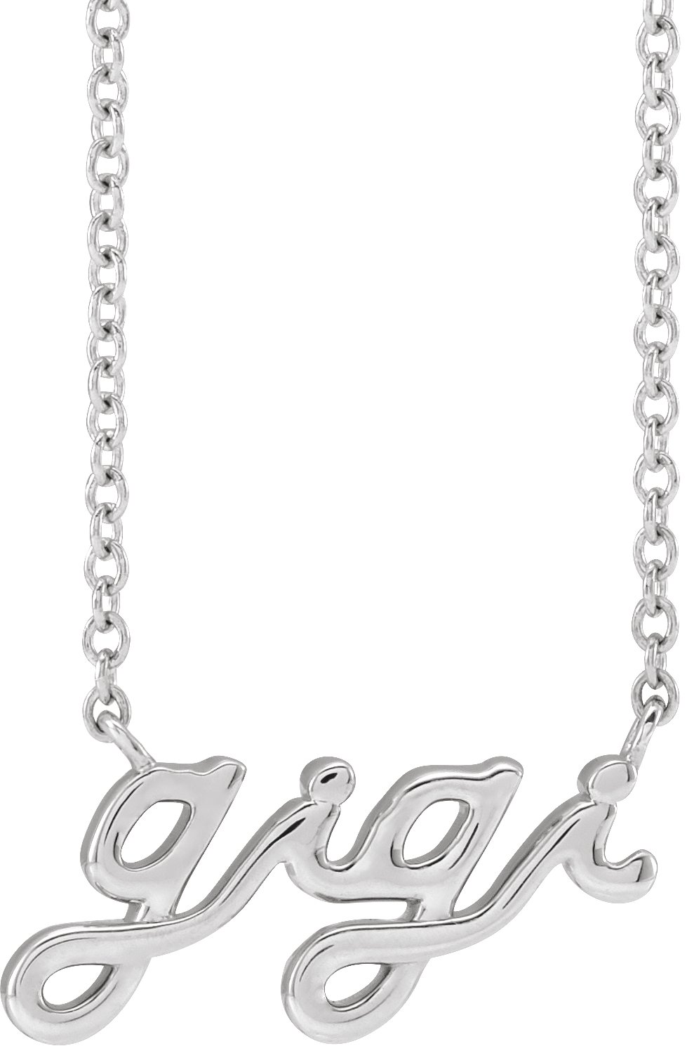 Sterling Silver Lowercase Script Gigi 18 inch Necklace Ref 18745676