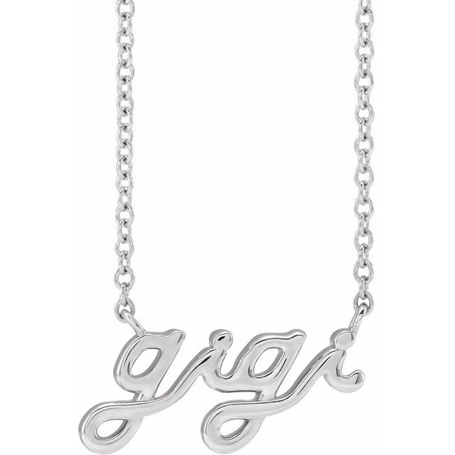Sterling Silver Lowercase Script Gigi 18