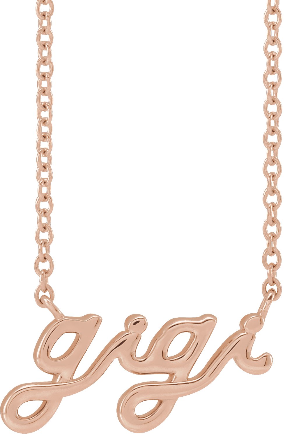 14K Rose Lowercase Script Gigi 18 inch Necklace Ref 18745680