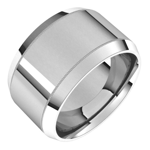Milgrain Beveled-Edge Comfort-Fit Flat Band