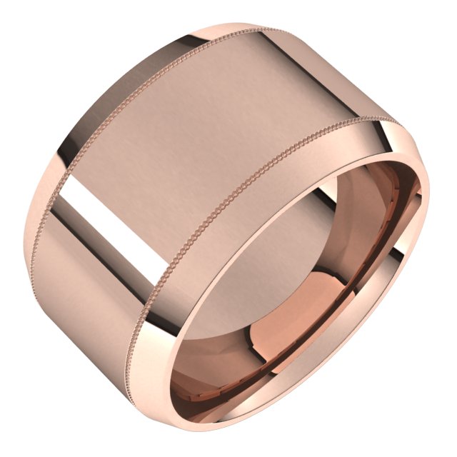 Milgrain Beveled-Edge Comfort-Fit Flat Band