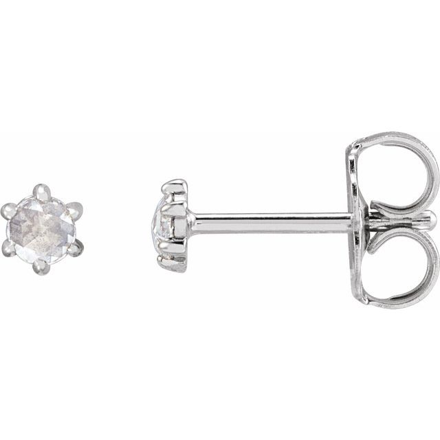 Platinum .07 CTW Rose-Cut Natural Diamond Earrings
