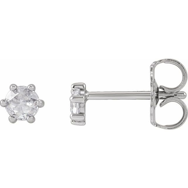 Sterling Silver 1/8 CTW Rose-Cut Natural Diamond Earrings
