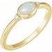 14K Yellow Natural White Ethiopian Opal & .03 CTW Natural Diamond Ring