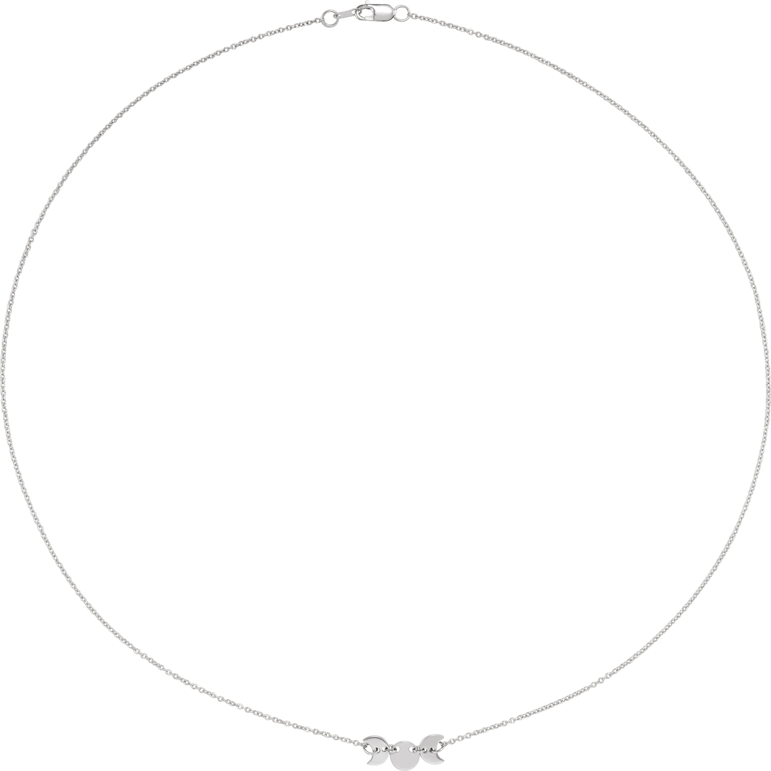 14K White Triple Goddess 18 Necklace