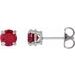 Sterling Silver Lab-Grown Ruby Earrings