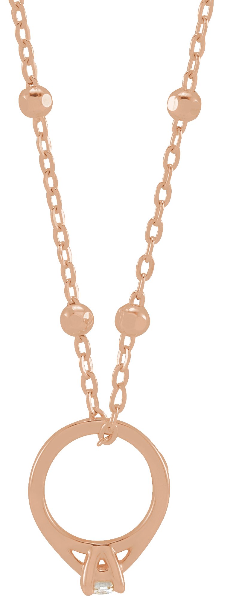 Tiny Solitaire Ring Necklace