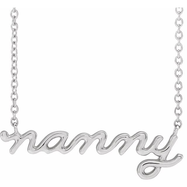 14K White Nanny 18 Necklace