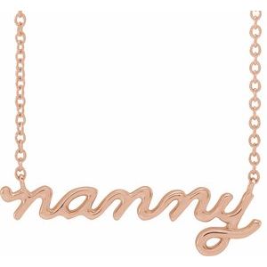 14K Rose Nanny 18" Necklace