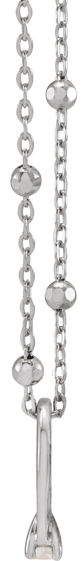 .03 CT Natural Diamond Tiny Solitaire Ring 18" Necklace view 2