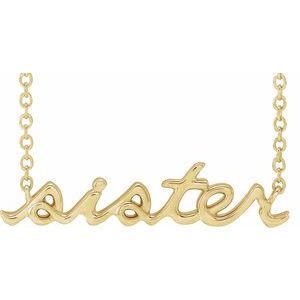 14K Yellow Sister 18" Necklace