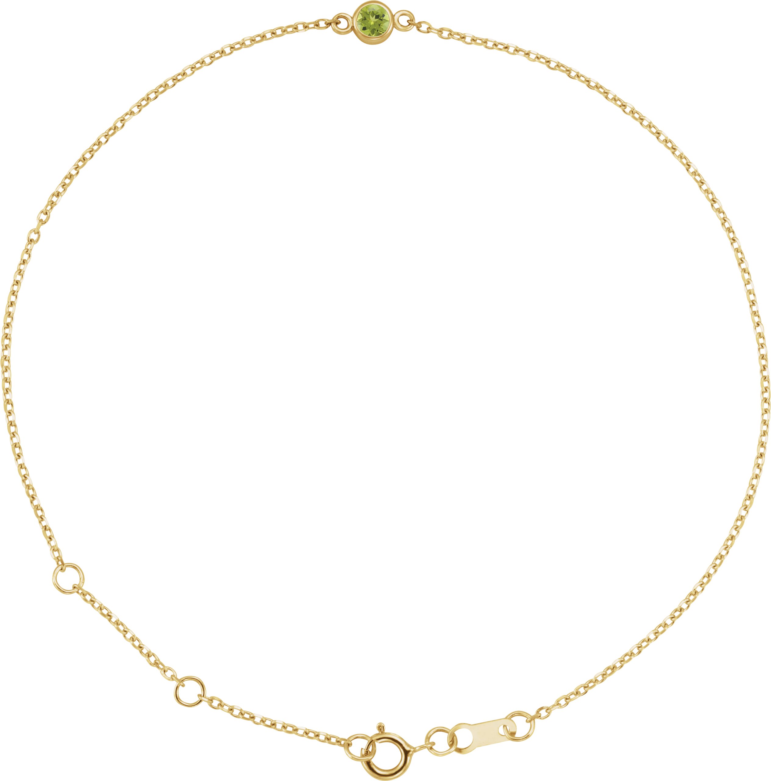 14K Yellow Natural Peridot 6 1/2-7 1/2 Bracelet