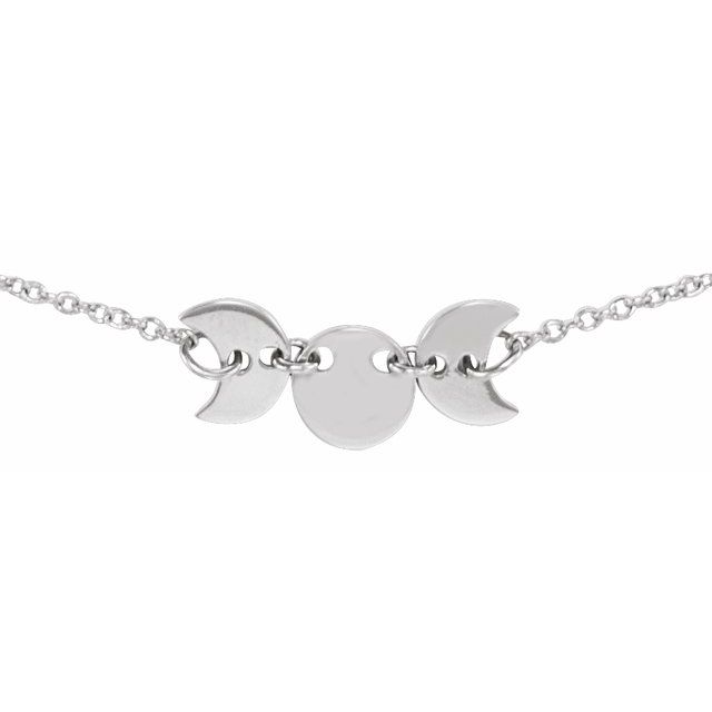 Sterling Silver Triple Goddess 18 Necklace