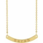 Engravable Curved Bar Necklace