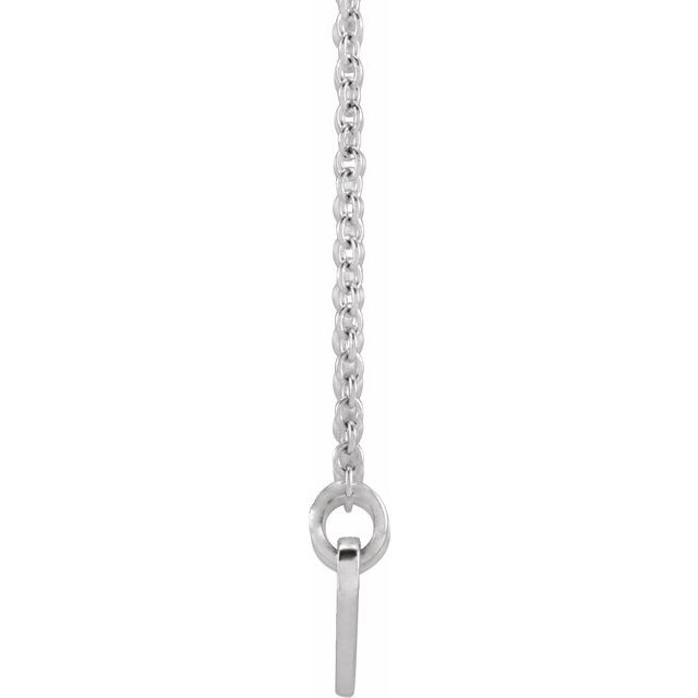 Sterling Silver Engravable Curved Bar 18 Necklace