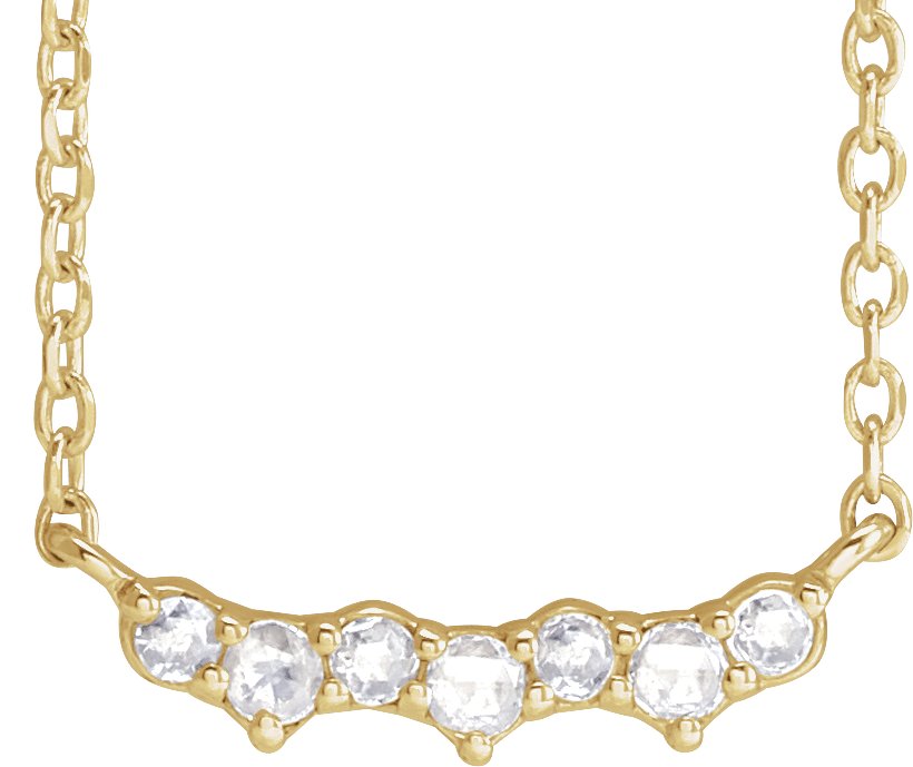 14K Yellow .07 CTW Scattered Rose-Cut Natural Diamond 18" Necklace 