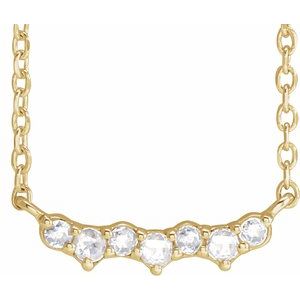 14K Yellow .07 CTW Scattered Rose-Cut Natural Diamond 18" Necklace 