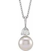 Lab-Grown Diamond & Pearl Necklace