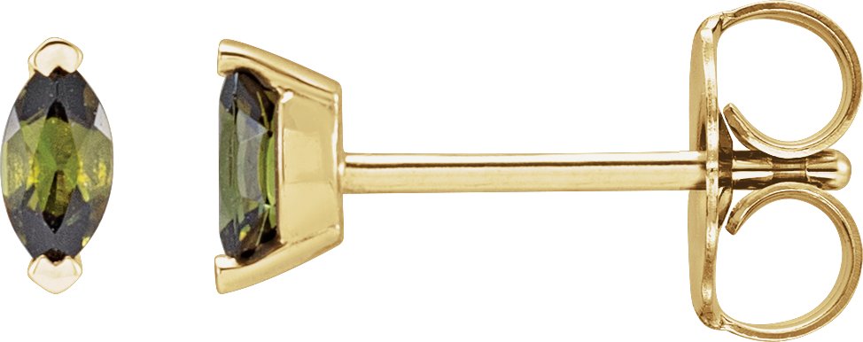 14K Yellow Natural Green Tourmaline Earrings Ref 18854752