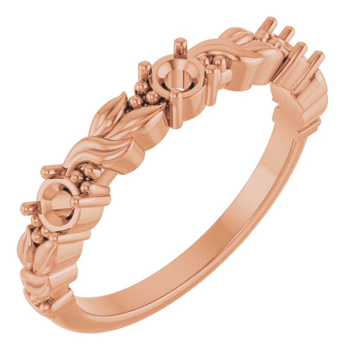 Three-Stone Sculptural Anniversary Band