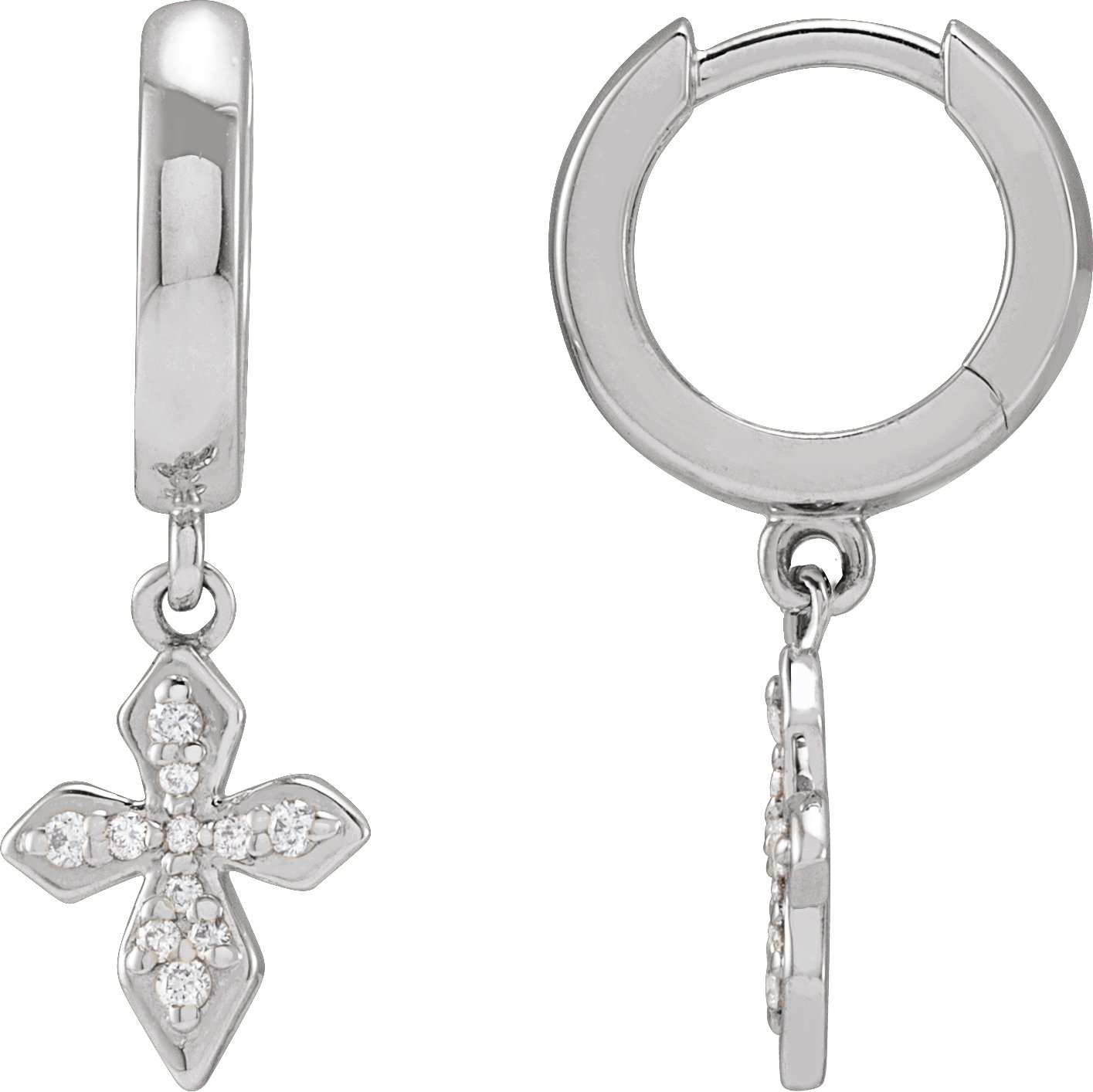 Accented Cross Hoop Earrings