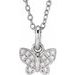 14K White .06 CTW Natural Diamond Youth Butterfly 15