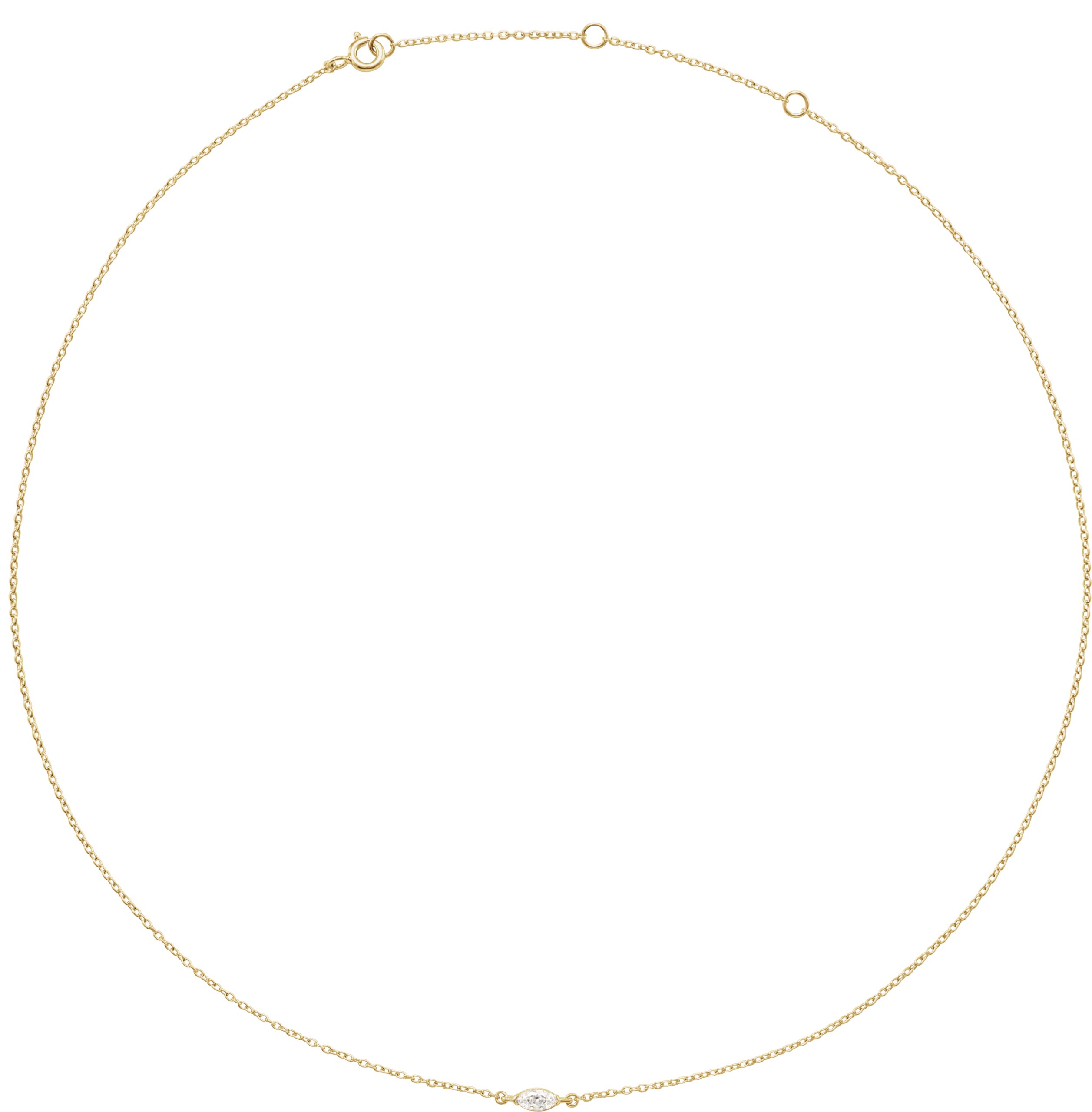 14K Yellow 1/4 CT Lab-Grown Diamond 16-18" Necklace