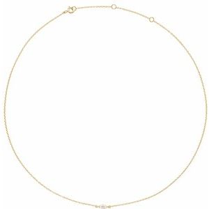 14K Yellow 1/4 CT Lab-Grown Diamond 16-18" Necklace