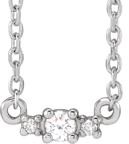 14K White .04 CTW Natural Diamond 18 Necklace 