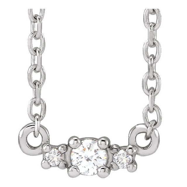 14K White .04 CTW Natural Diamond 18 Necklace 