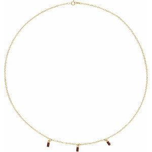 14K Yellow Natural Mozambique Garnet 16" Necklace 