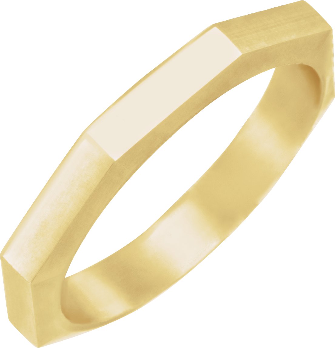 14K Yellow 3 mm Geometric Octagon Band Size 7