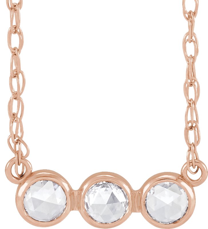 Rose-Cut Three-Stone Necklace or Center