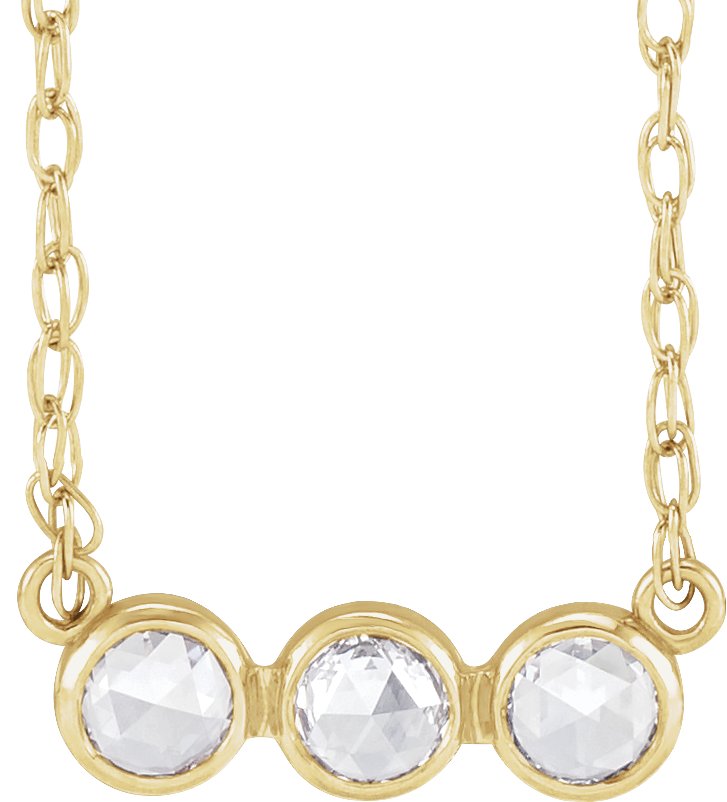 Rose-Cut Three-Stone Necklace or Center