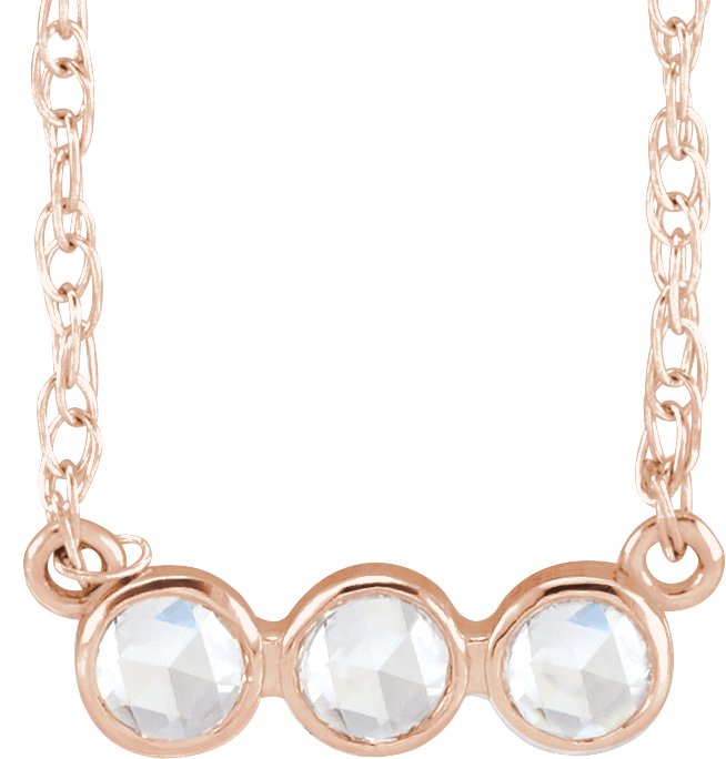 Rose-Cut Three-Stone Necklace or Center