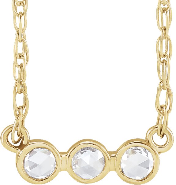 14K Yellow .06 CTW Rose-Cut Natural Diamond 18" Necklace