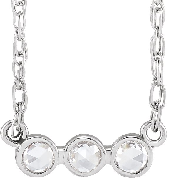 Rose-Cut Three-Stone Necklace or Center