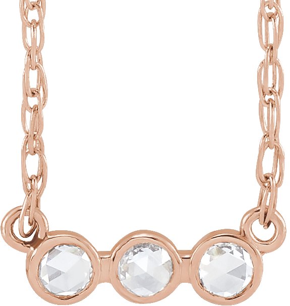 Rose-Cut Three-Stone Necklace or Center