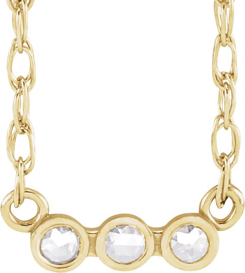 14K Yellow .03 CTW Rose-Cut Natural Diamond 18" Necklace