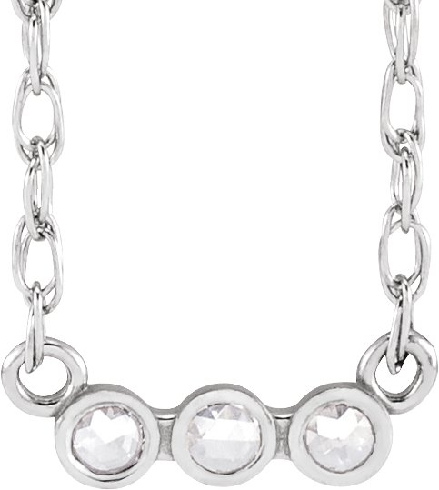 Rose-Cut Three-Stone Necklace or Center