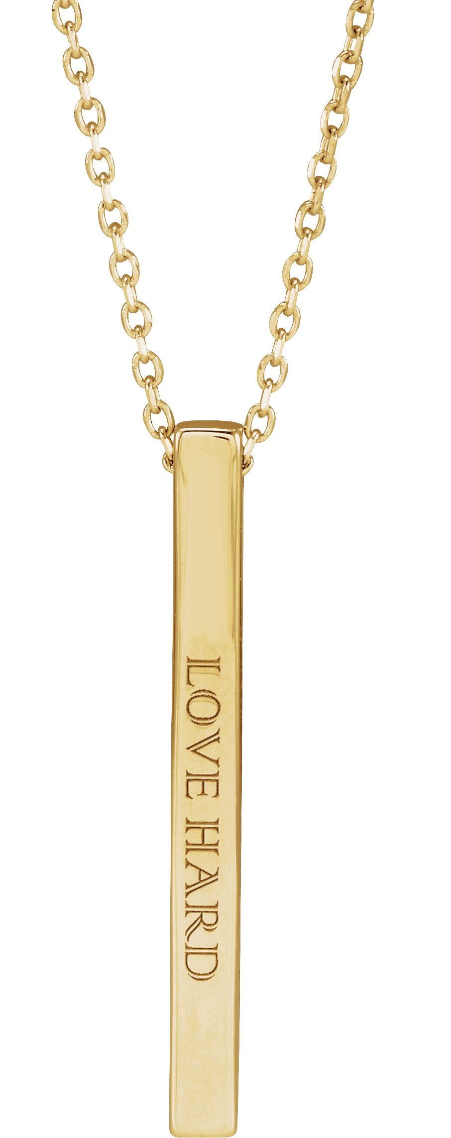 14K Yellow Engravable Four-Sided Bar 16-18