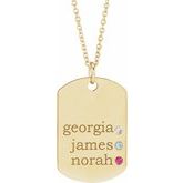 Family Engravable Dog Tag Necklace or Pendant