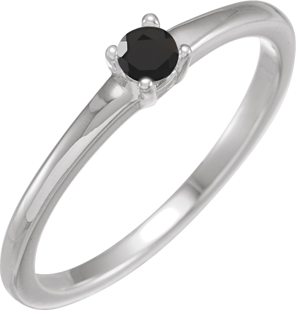 14K White Natural Black Onyx Ring Ref 18613194