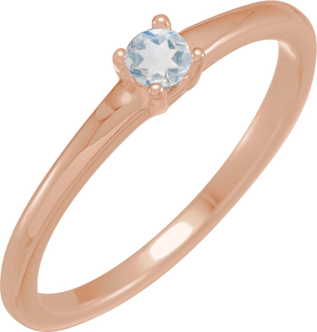 14K Rose Natural Blue Sheen Moonstone Ring Ref 18613101