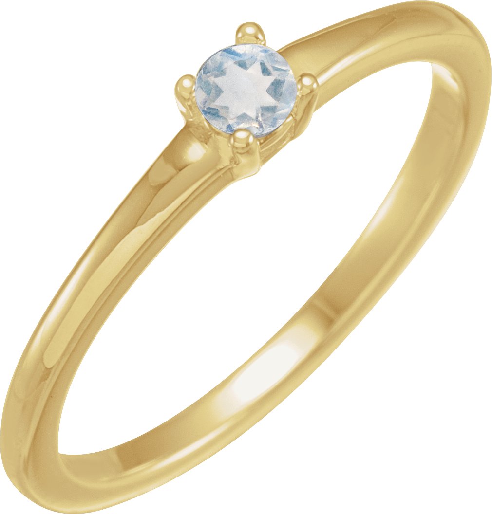 14K Yellow Natural Blue Sheen Moonstone Ring Ref 18613100