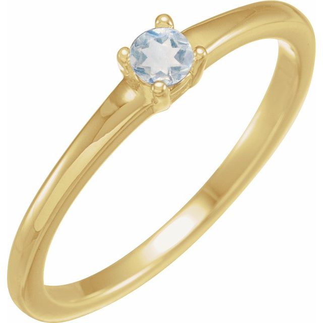 14K Yellow Natural Blue Sheen Moonstone Ring